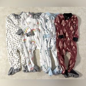 Burt’s Bees Baby Pajamas Lot of 4 Size 3-6M